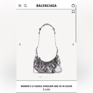 Balenciaga Le Cagole XS Shoulder Bag Silver